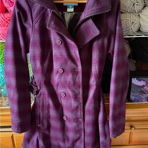 Women's Purple Checkered Coat